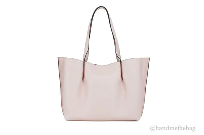 Michael Kors Emilia Large East West Powder Blush Pebbled Leather Bucket Tote Handbag