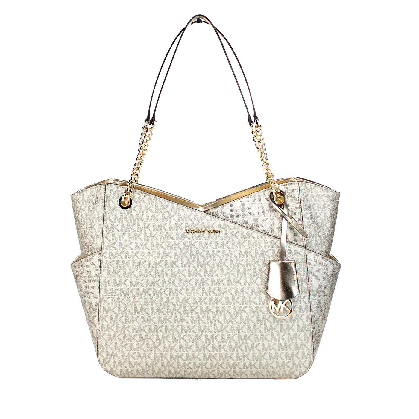 Michael Kors Jet Set Large Pale Gold X Cross Chain Tote