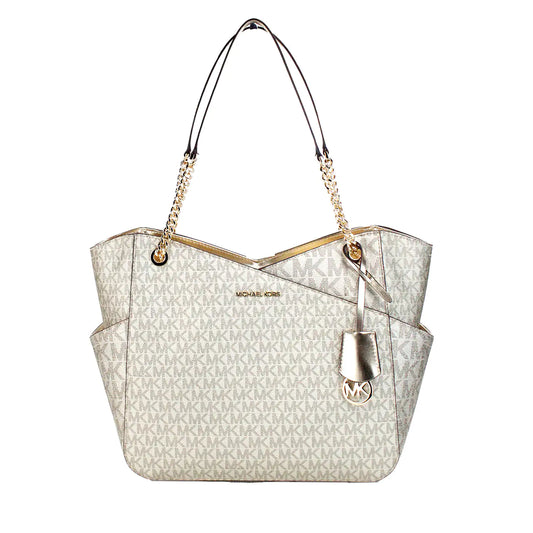 Michael Kors Jet Set Large Pale Gold X Cross Chain Tote