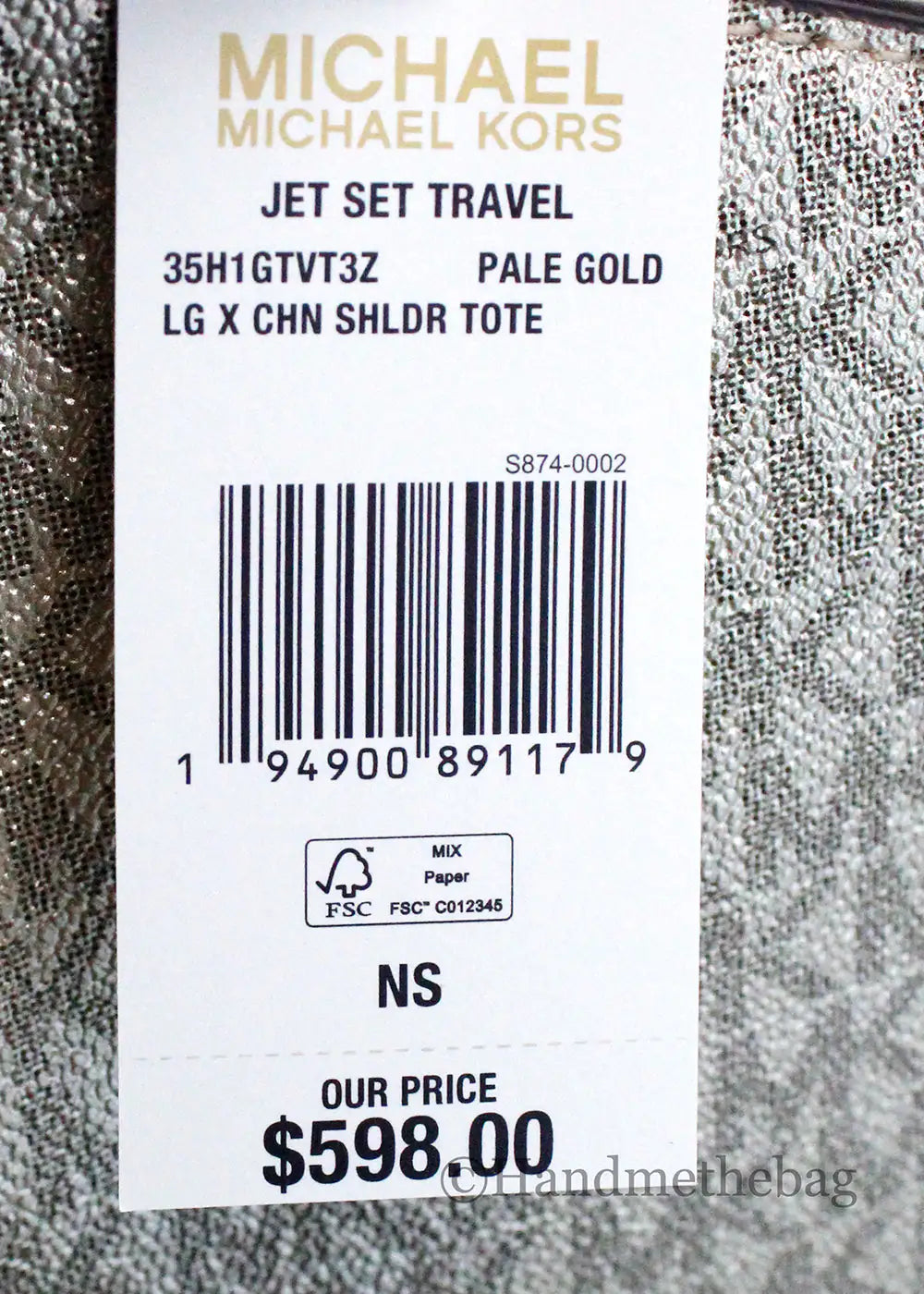 Michael Kors Jet Set Large Pale Gold X Cross Chain Tote