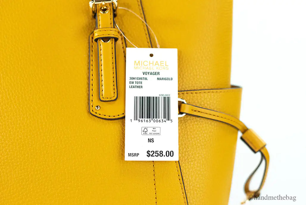 Michael Kors Voyager Large Marigold Leather East West Tote