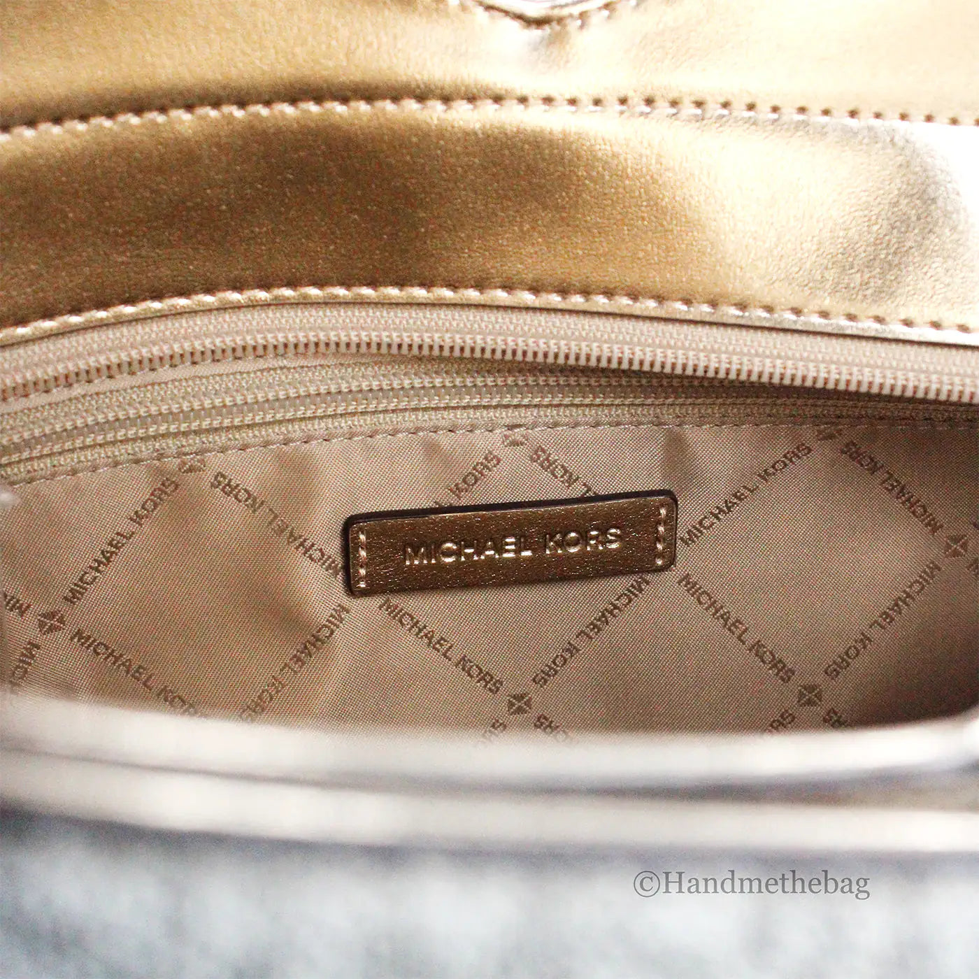 Michael Kors Jet Set Large Pale Gold X Cross Chain Tote