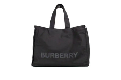 Burberry Trench Black Extra Large Nylon Econyl Branded Tote