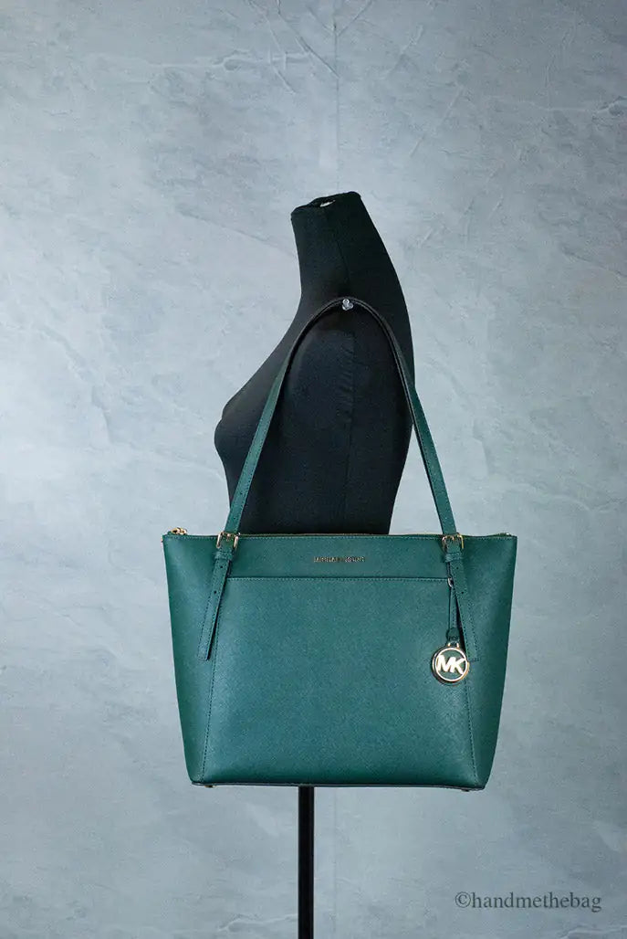 Michael Kors Voyager Large Racing Green Leather East West Tote