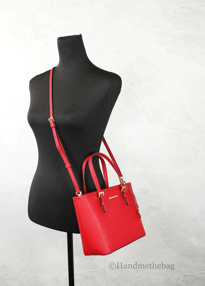 Michael Kors XS Bright Red Carryall Tote Convertible Bag