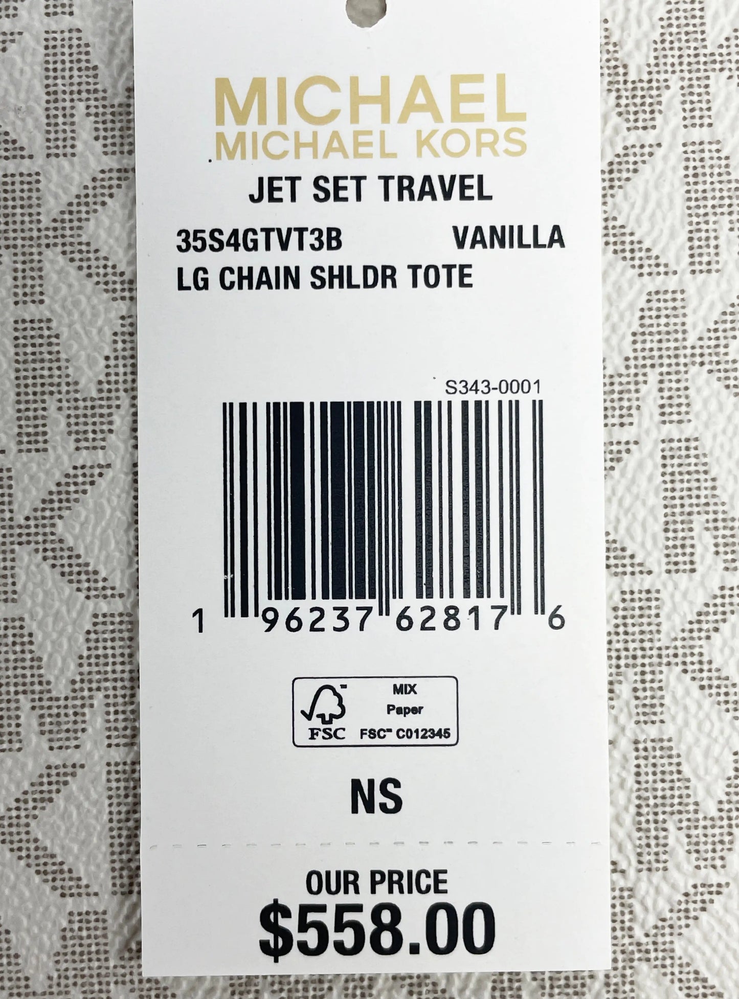 Michael Kors Jet Set Chain Vanilla Shoulder Tote Bag