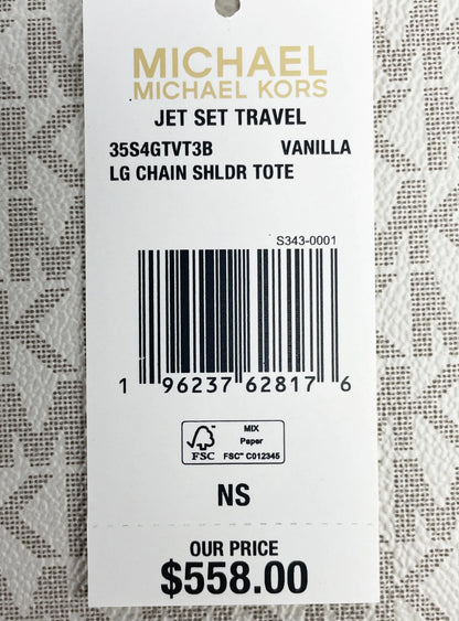 Michael Kors Jet Set Chain Vanilla Shoulder Tote Bag