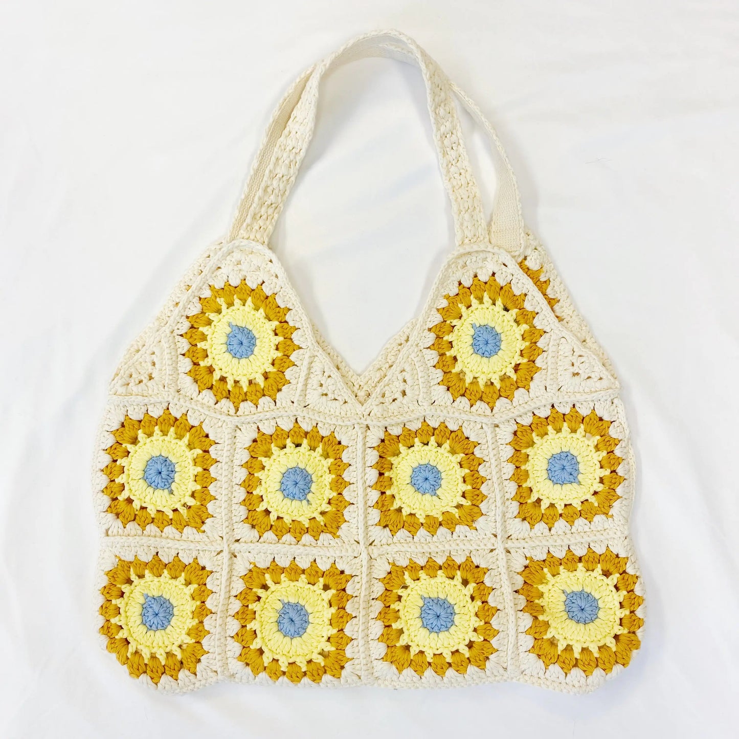 Vintage Hand Knitted Crochet Tote