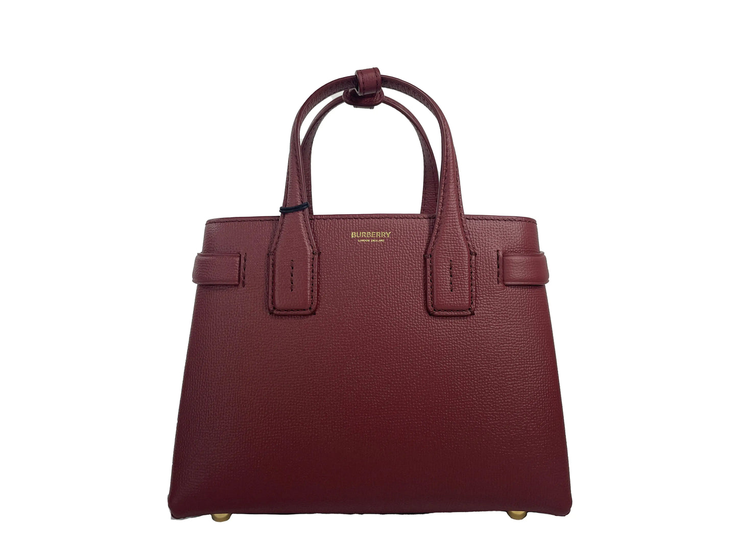 Burberry Banner Small Crimson Leather Tote Bag