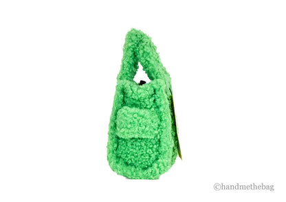 Marc Jacobs The Teddy Micro Fluffy Sherpa Green Tote