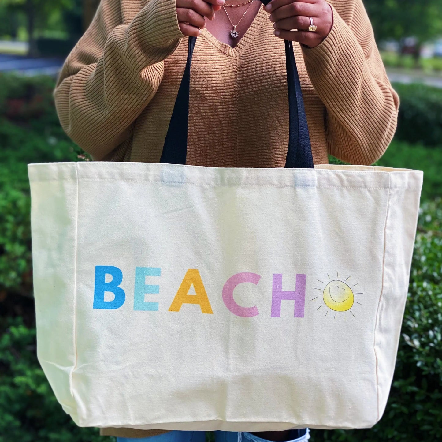 Sunny Beach Canvas Tote