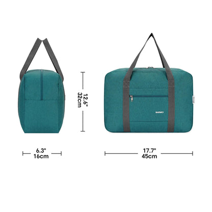 For Spirit Airlines Personal Item Bag 18x14x8 Foldable Travel Duffel Bag Tote Carry on Luggage Duffle Overnight for Women and Men 1112-Thick Series Teal