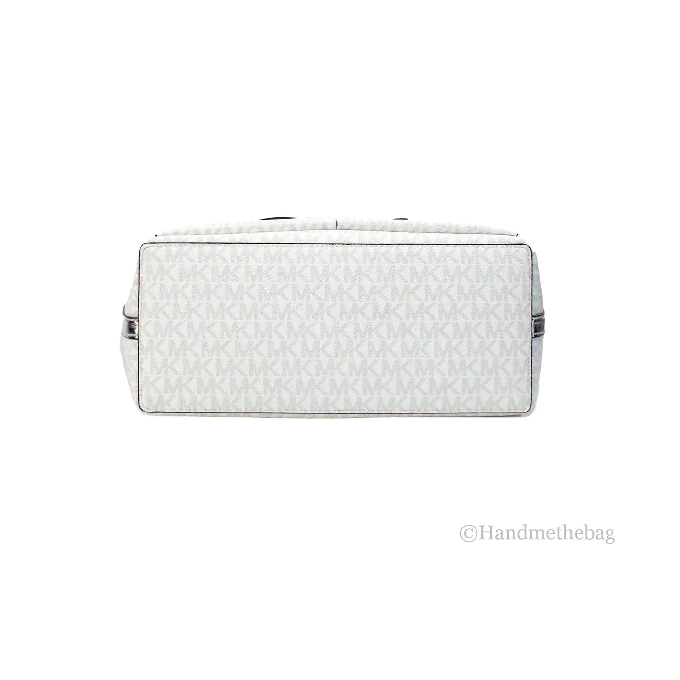 Michael Kors Jet Set White Silver PVC Double Pocket Tote