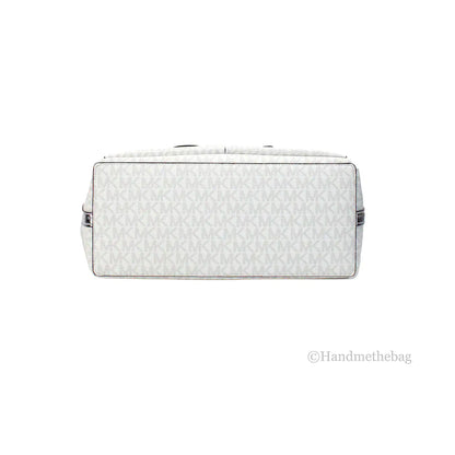 Michael Kors Jet Set White Silver PVC Double Pocket Tote