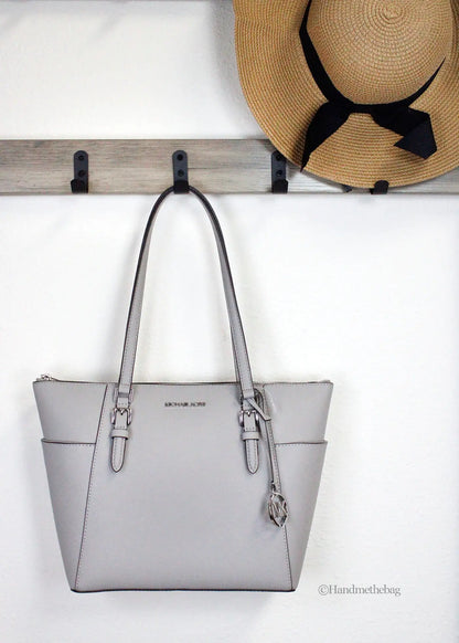 Michael Kors Charlotte Pearl Grey Large Top Zip Tote