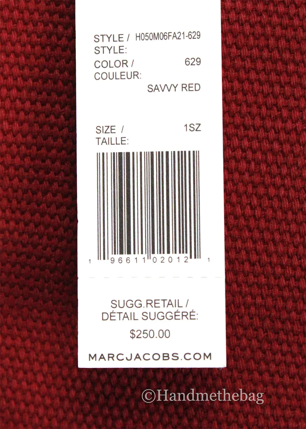 Marc Jacobs Signet Medium Red Canvas Convertible Tote