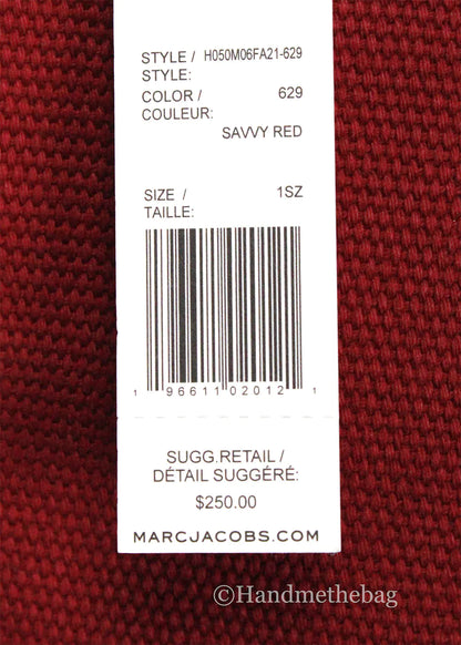 Marc Jacobs Signet Medium Red Canvas Convertible Tote