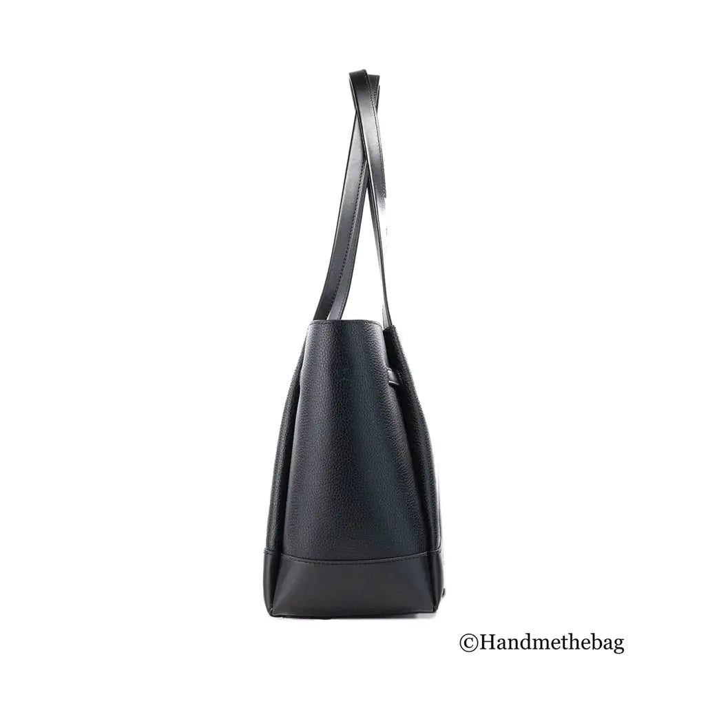 Michael Kors Reed Large Black Pebbled Leather Belted Tote