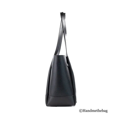 Michael Kors Reed Large Black Pebbled Leather Belted Tote