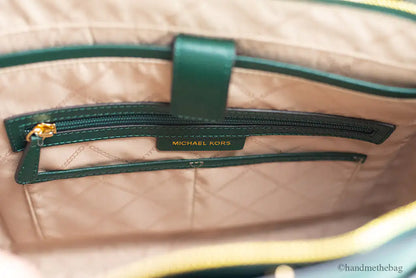 Michael Kors Voyager Large Racing Green Leather East West Tote