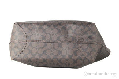 Coach (5696) Brown Red Signature Coated Canvas City Tote Shoulder Bag Handbag