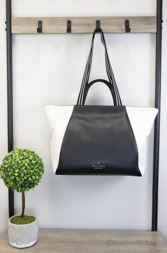 Kate Spade Rosie Large Black Colorblock Leather Slouchy Tote