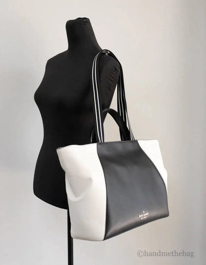 Kate Spade Rosie Large Black Colorblock Leather Slouchy Tote