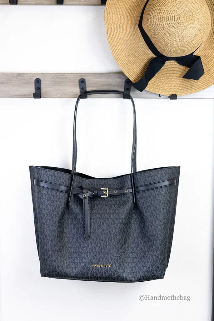 Michael Kors Emilia Large Black Signature Tote Bag