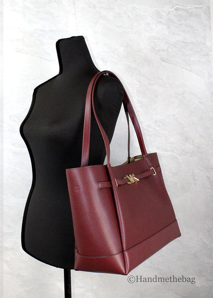 Michael Kors Reed Large Dark Cherry Leather Belted Tote