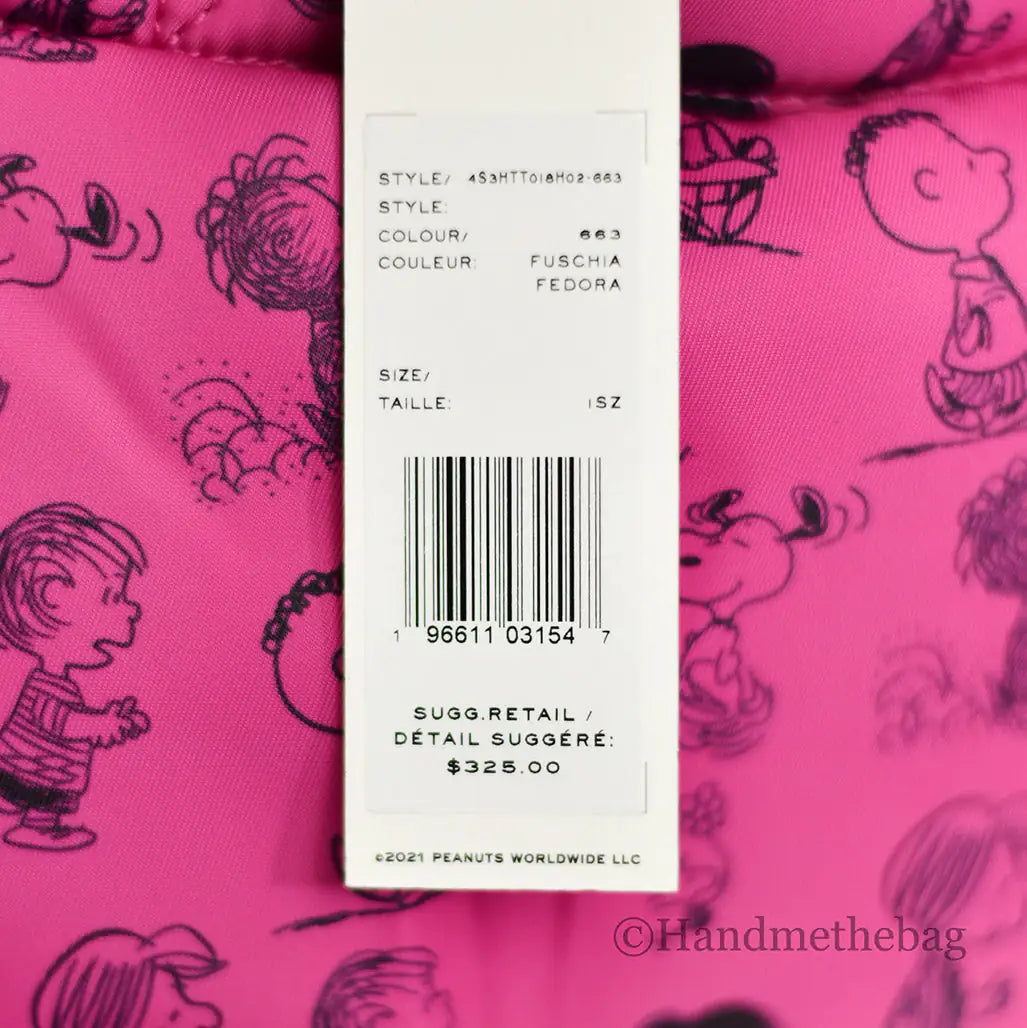 Marc Jacobs X Peanuts Medium Fuschia Nylon Tote