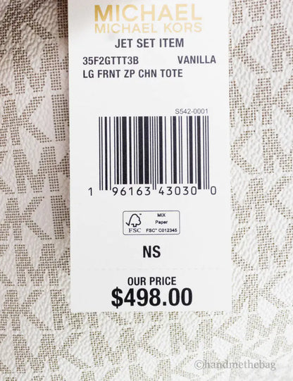 Michael Kors Jet Set Medium Vanilla Zip Chain Tote