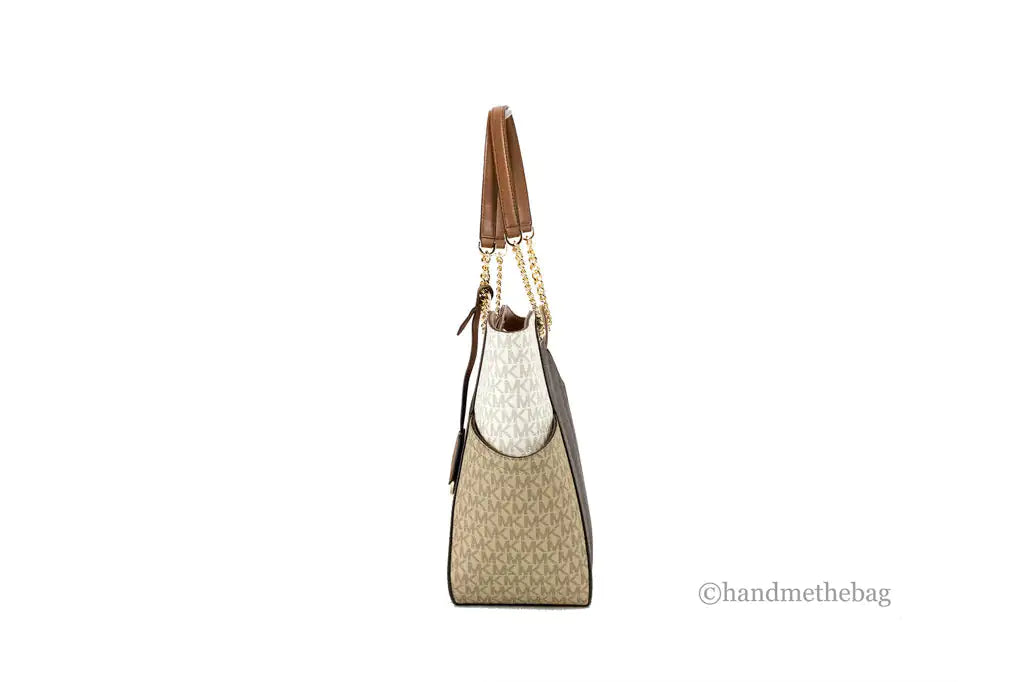 Michael Kors Jet Set Luggage Multi Signature X Cross Chain Shoulder Tote Handbag