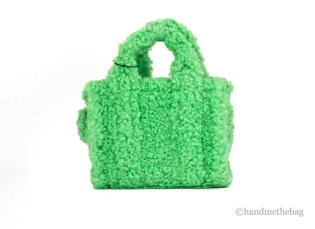 Marc Jacobs The Teddy Micro Fluffy Sherpa Green Tote