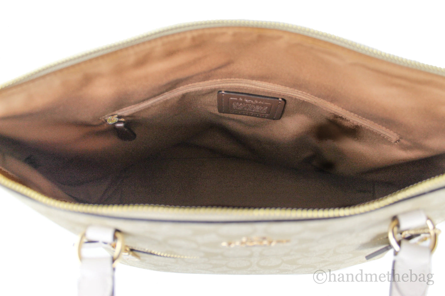 Coach (F79609) Signature Coated Canvas Light Khaki Chalk Gallery Tote Handbag