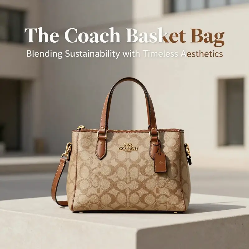 A sustainable vision showcased in the Coach Basket Bag’s regenerated leather design.