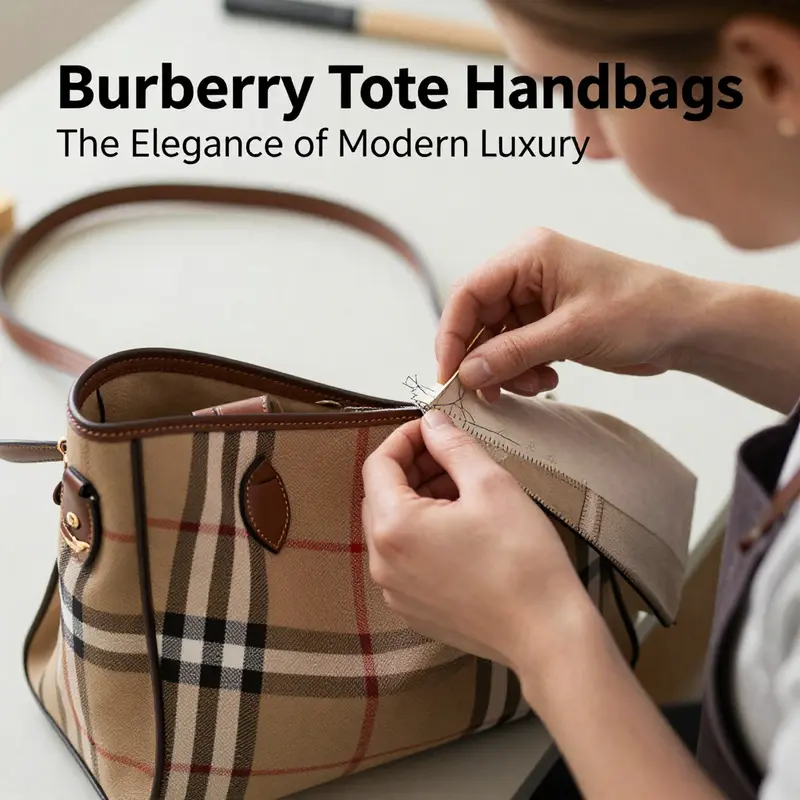 An artisan at work, demonstrating the exceptional craftsmanship behind Burberry tote handbags.