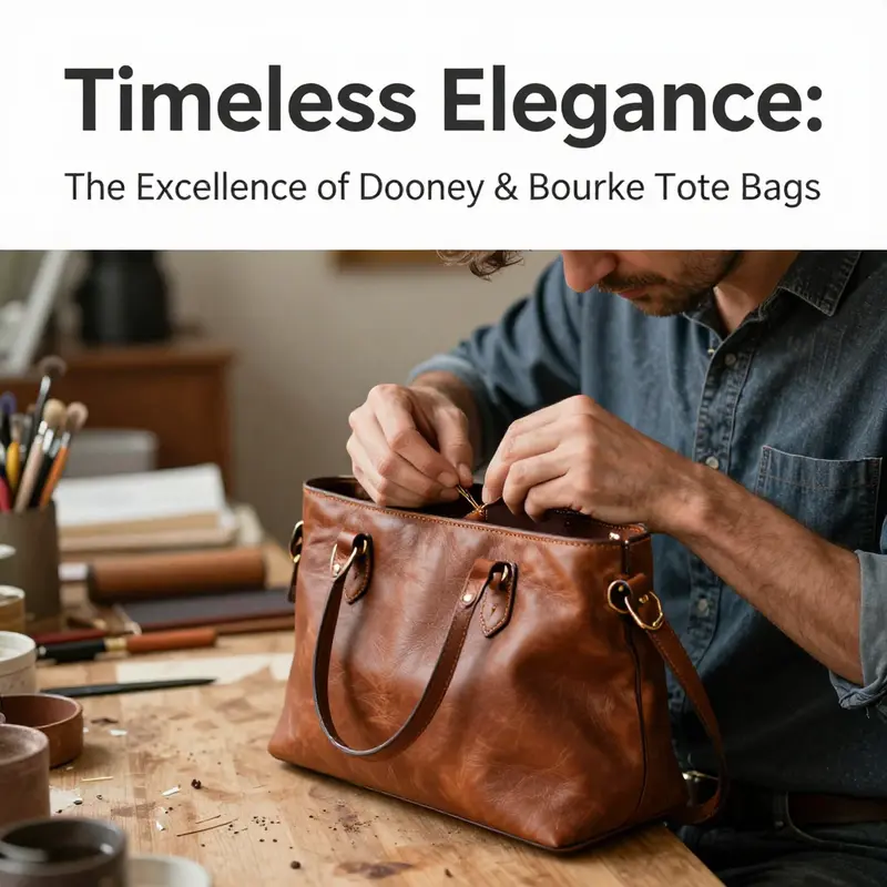 An artisan demonstrating the intricate craftsmanship behind each Dooney & Bourke tote bag.
