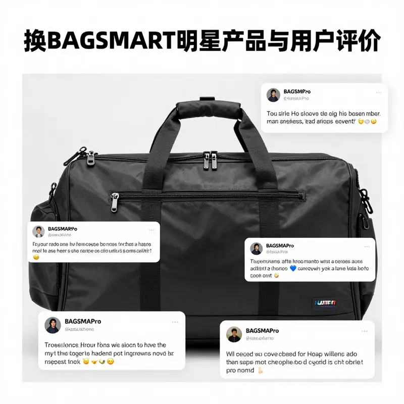 A display of BAGSMART’s bags symbolizing the brand’s philosophy of freedom and non-binary aesthetics.