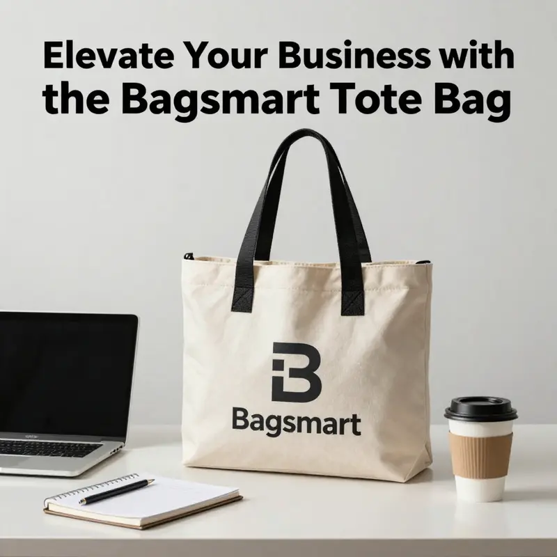 Stylish Bagsmart tote bag complemented by business accessories.