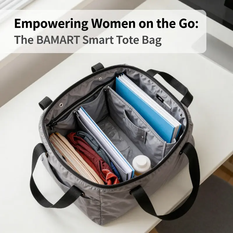 The BAGSMART Tote Bag features water-repellent fabric and a chic design suited for professional women.