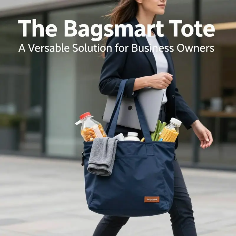 The Bagsmart tote highlights its design features with spacious compartments for everyday business needs.