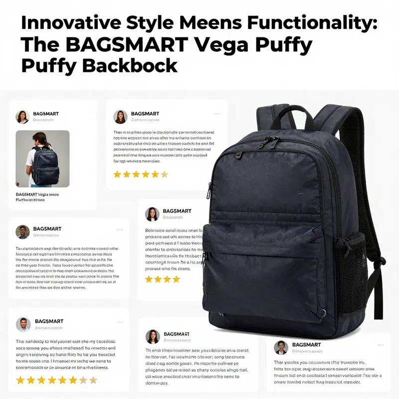 The BAGSMART Vega Puffy Backpack boasts a modern, functional design suitable for urban lifestyles.