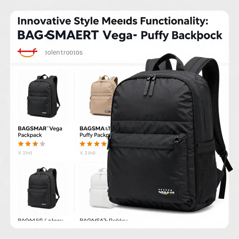 The BAGSMART Vega Puffy Backpack boasts a modern, functional design suitable for urban lifestyles.