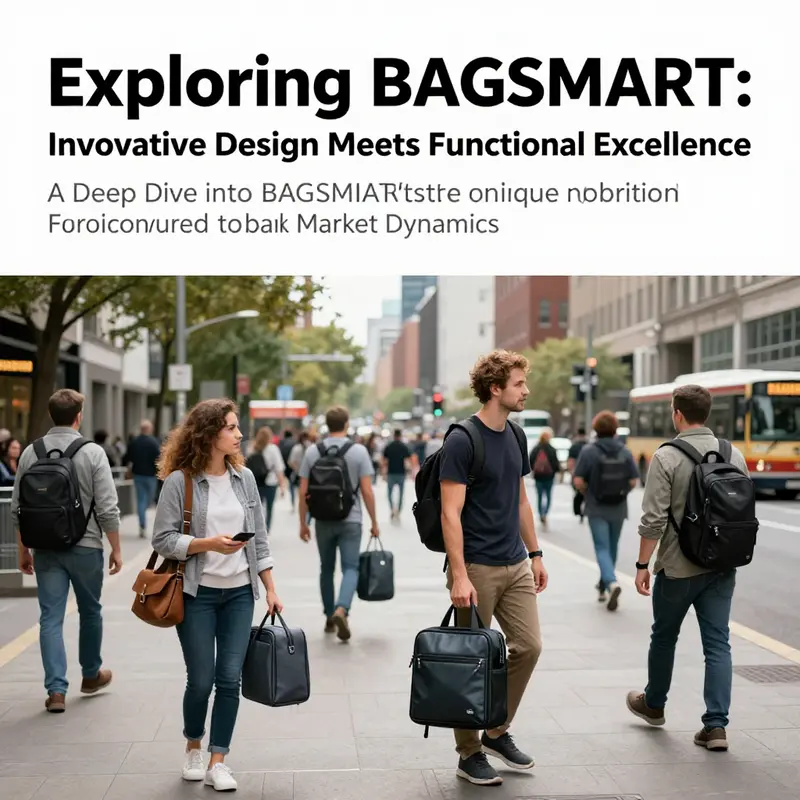 Image illustrating diverse travelers in an urban environment using various BAGSMART bags, depicting modern mobility.