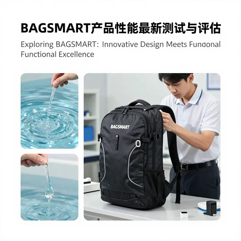 BAGSMART’s distinctive logo and a collection of their innovative bags reflecting its genderless design philosophy.