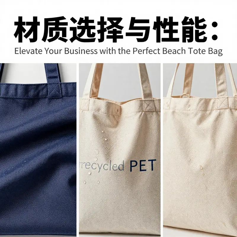 Different materials for beach tote bags showing performance and durability.