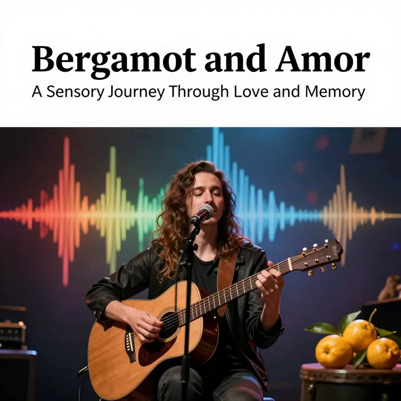 The essence of bergamot and amor captured through perfume and symbolism.