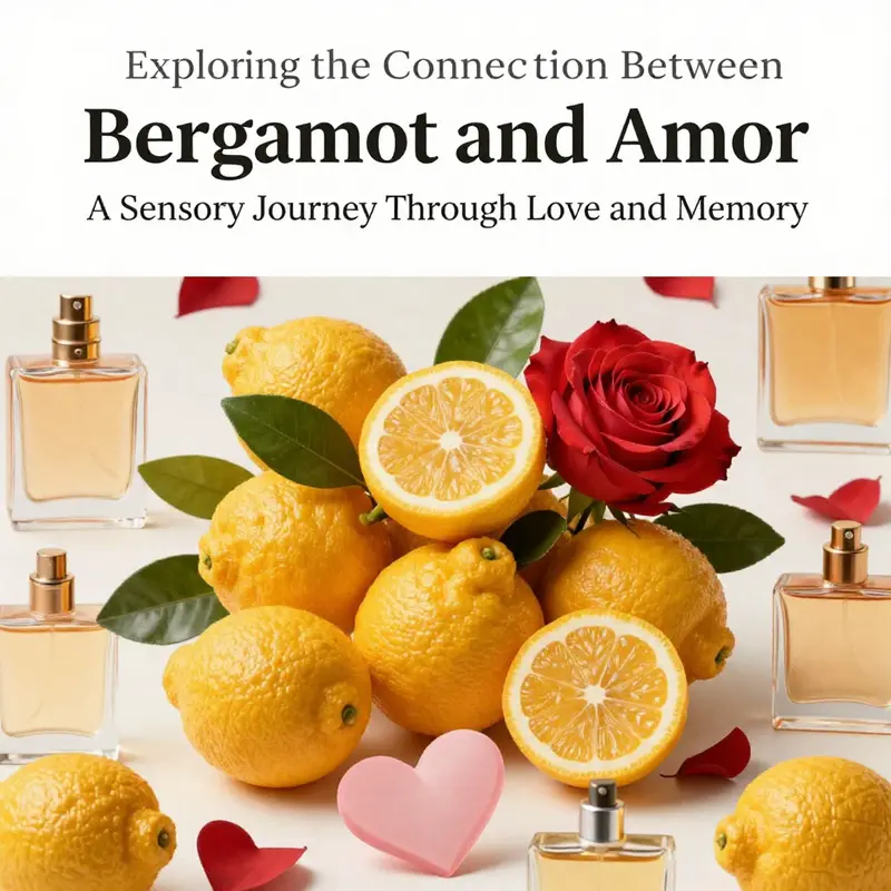 The essence of bergamot and amor captured through perfume and symbolism.