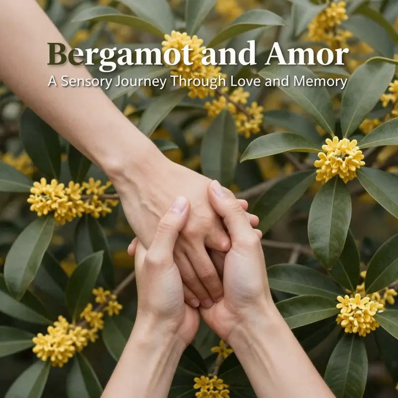 The essence of bergamot and amor captured through perfume and symbolism.