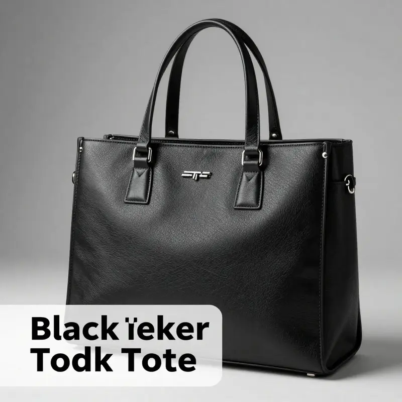 Elegant design and premium materials define the black Ted Baker tote.